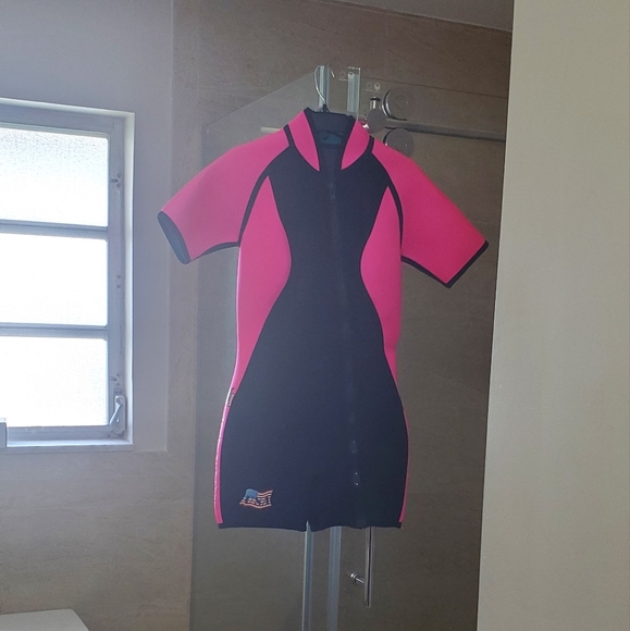 SOLD!!Harvey's Black & Pink Neoprene Scuba Diving Wetsuit Shorts Women’s X-Large - Picture 6 of 10